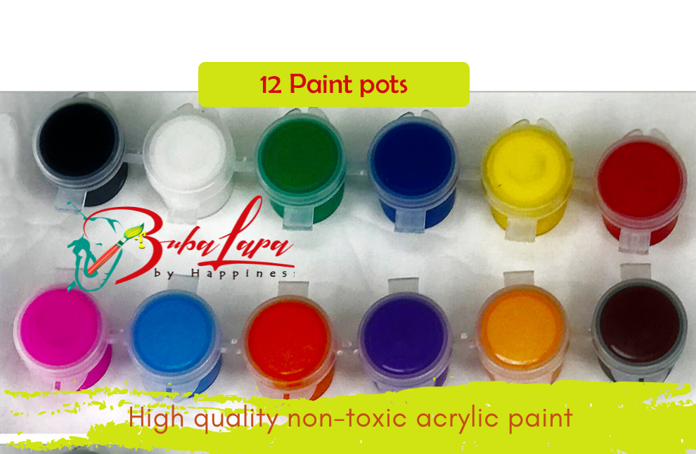 Afro Puffs Lady Standing with hands down - Predrawn Canvas