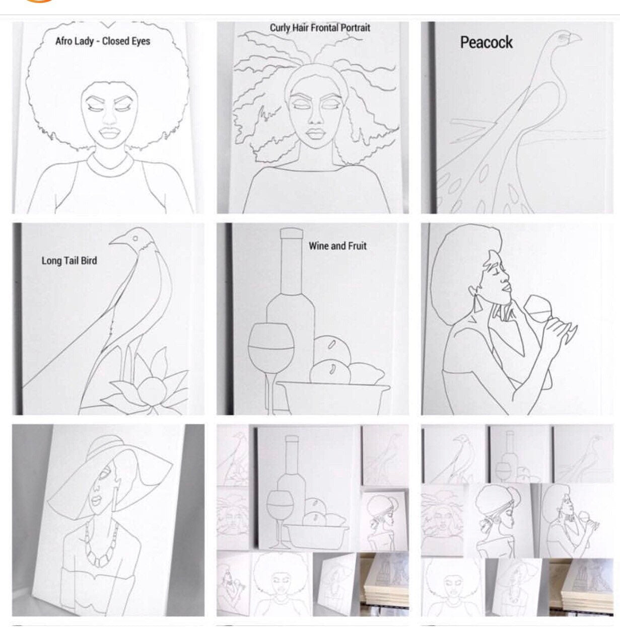 Bulk Mini Canvas 10 pcs 8 x 10 inches Predrawn Canvas