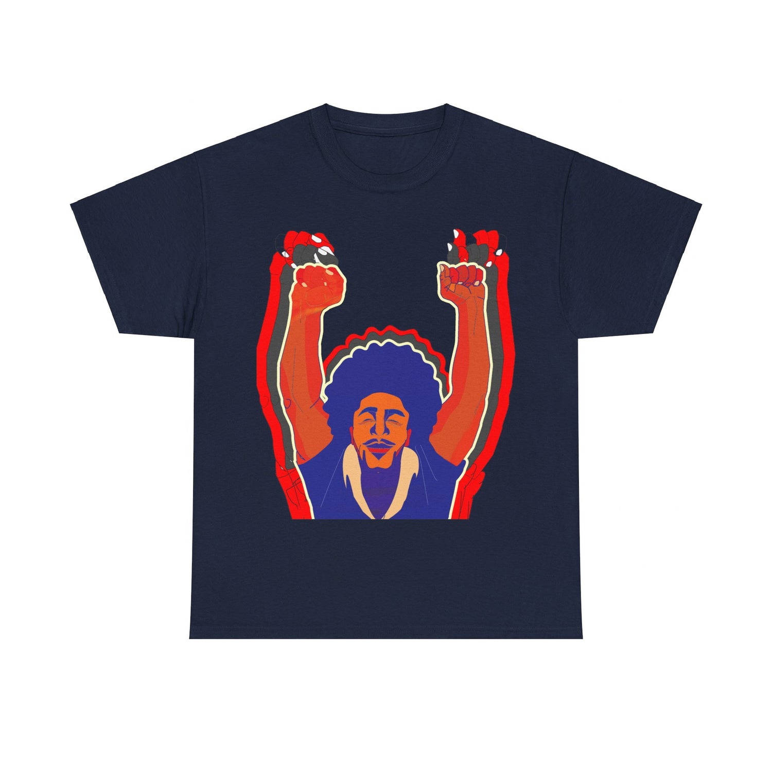 Afro Man Tripple Ace Fist Up - Unisex Heavy Cotton Tee