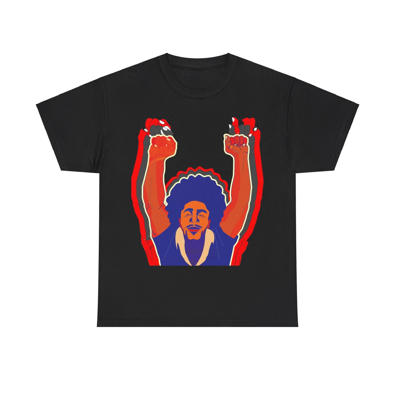 Afro Man Tripple Ace Fist Up - Unisex Heavy Cotton Tee