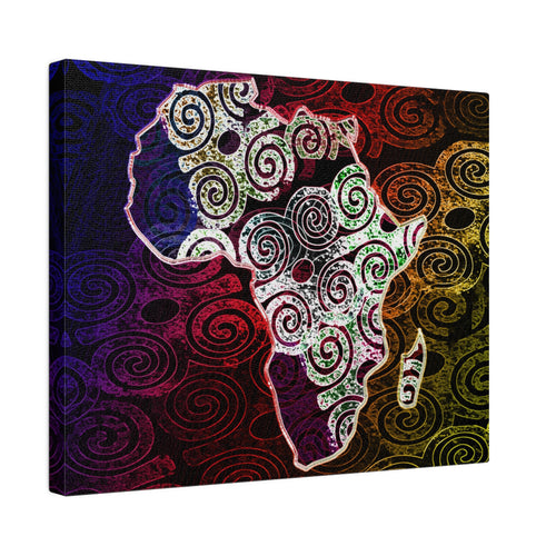 Africa Map Adorned - Matte Canvas, Stretched, 0.75