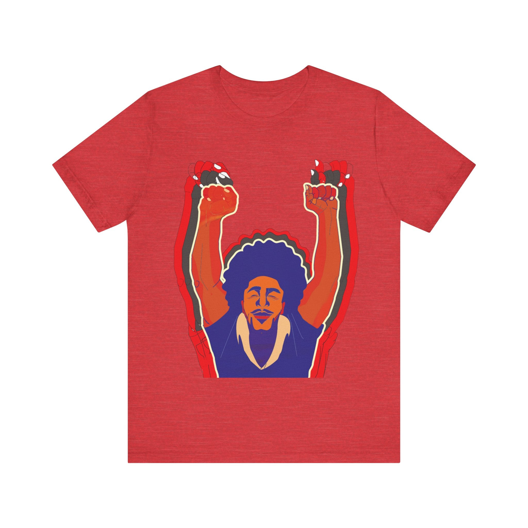 Afro Man Tripple Fist Up - Unisex Jersey Short Sleeve Tee