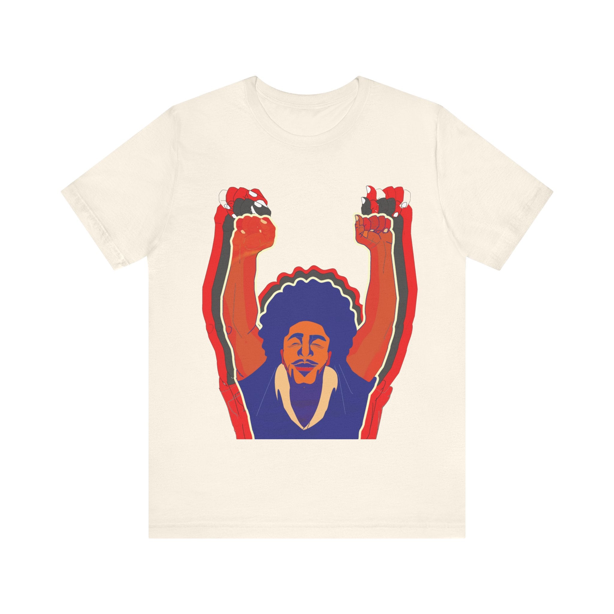 Afro Man Tripple Fist Up - Unisex Jersey Short Sleeve Tee