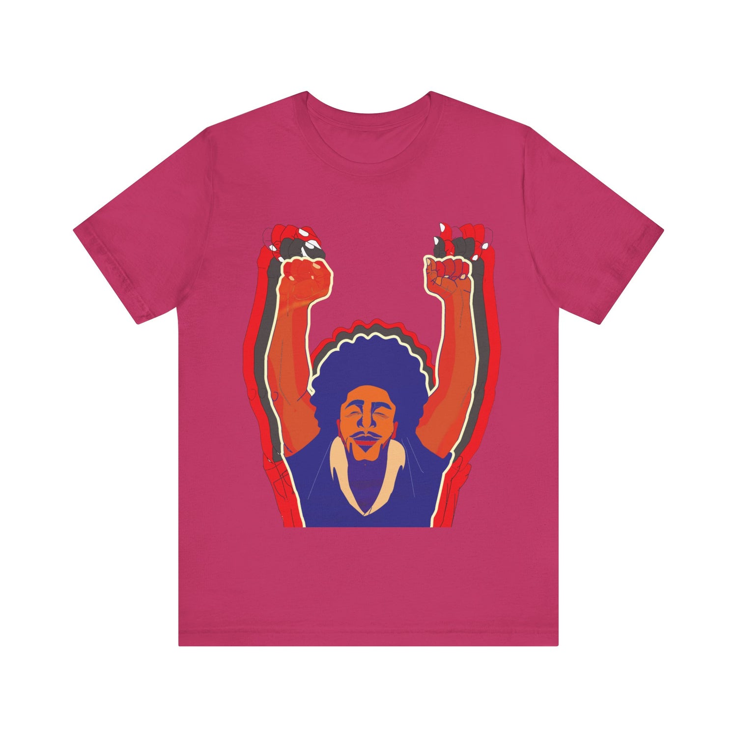 Afro Man Tripple Fist Up - Unisex Jersey Short Sleeve Tee