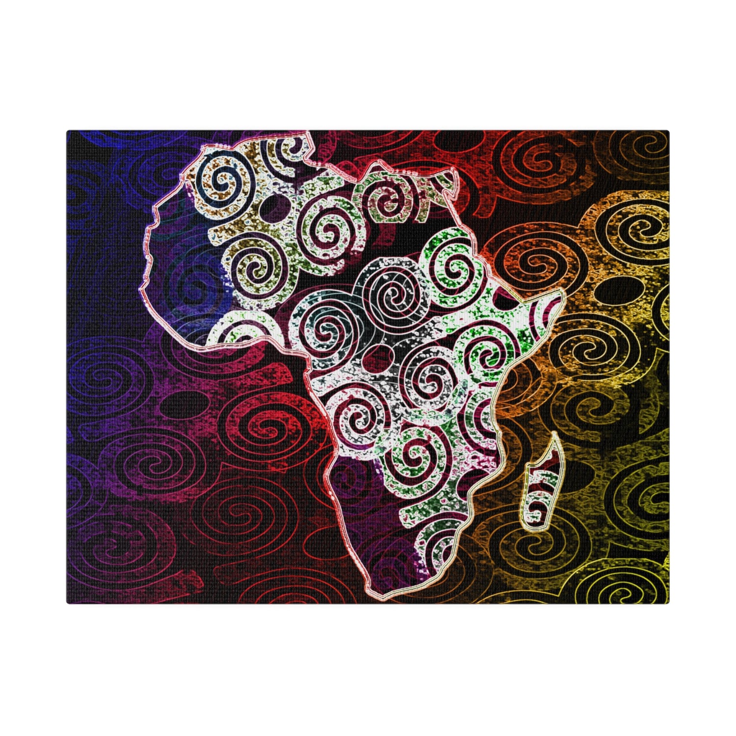 Africa Map Adorned - Matte Canvas, Stretched, 0.75&quot;