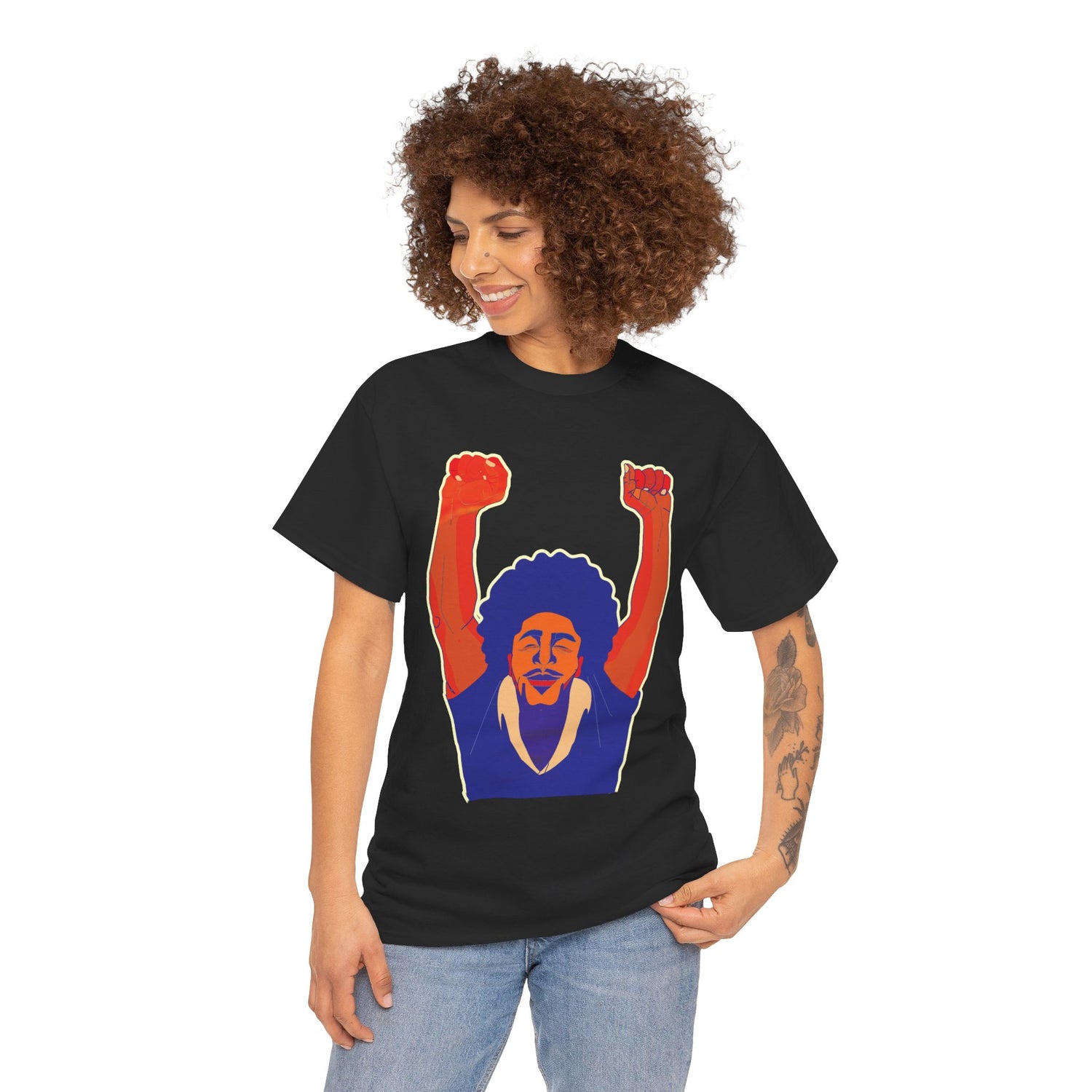 Afro Man Fist Up - Unisex Heavy Cotton Tee