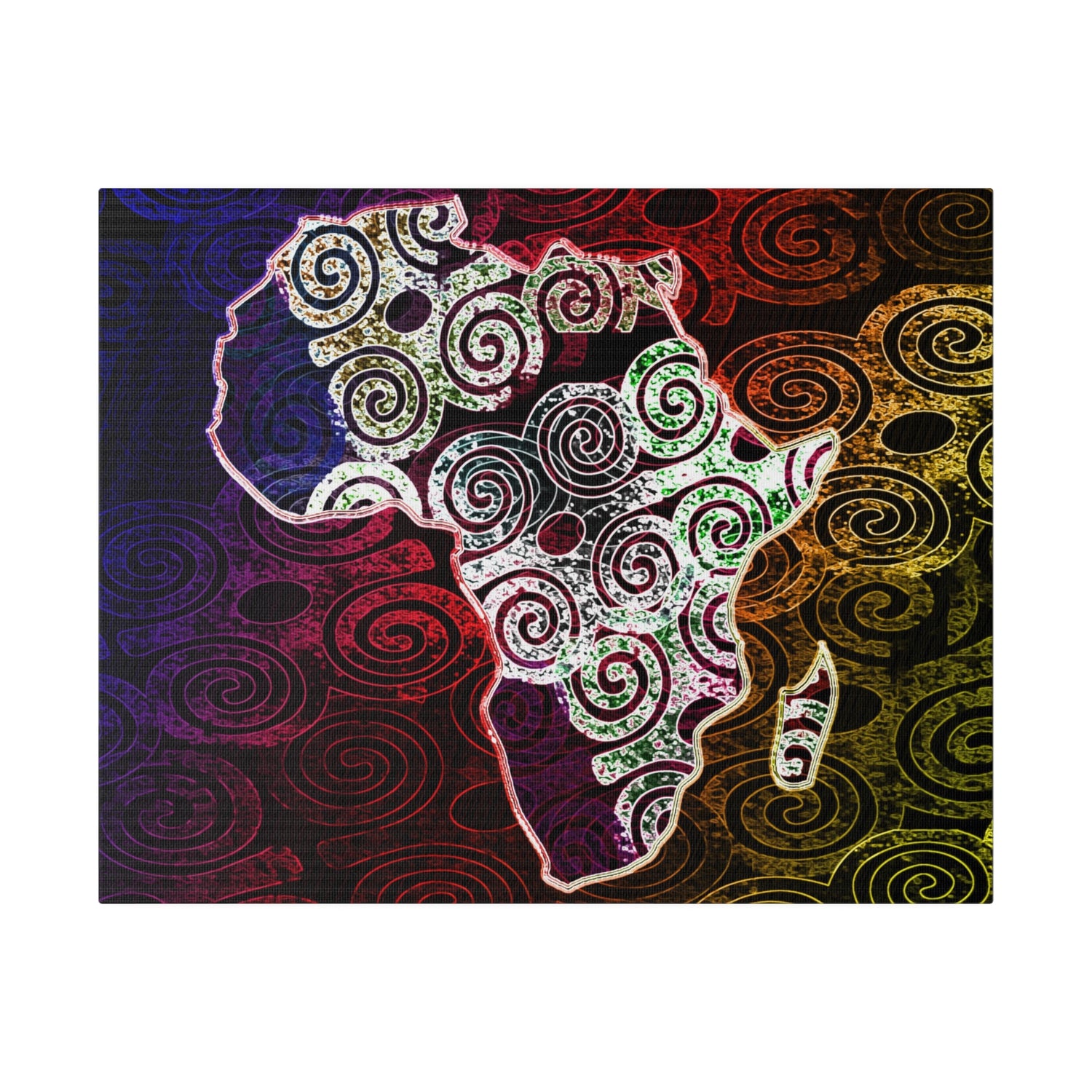 Africa Map Adorned - Matte Canvas, Stretched, 0.75&quot;