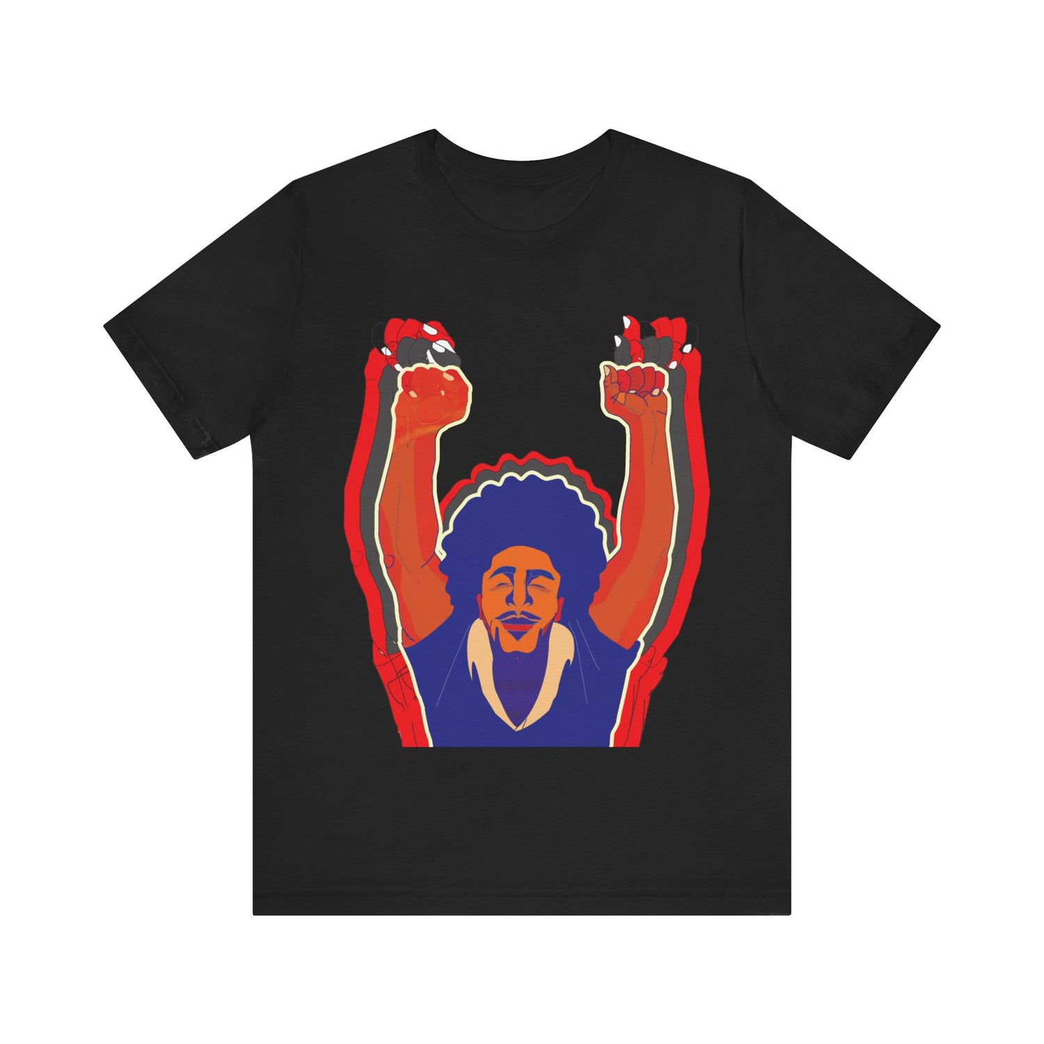 Afro Man Tripple Fist Up - Unisex Jersey Short Sleeve Tee