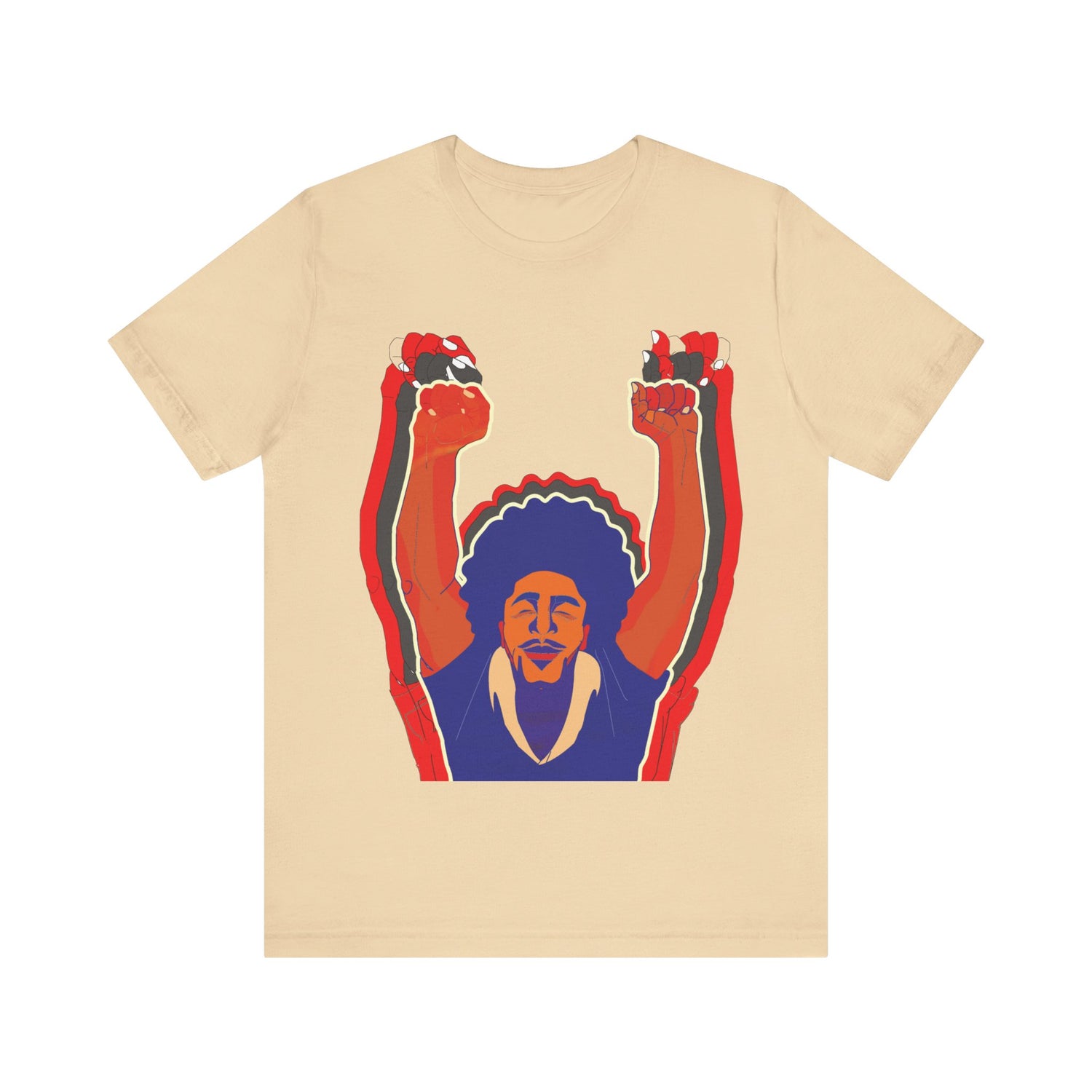 Afro Man Tripple Fist Up - Unisex Jersey Short Sleeve Tee