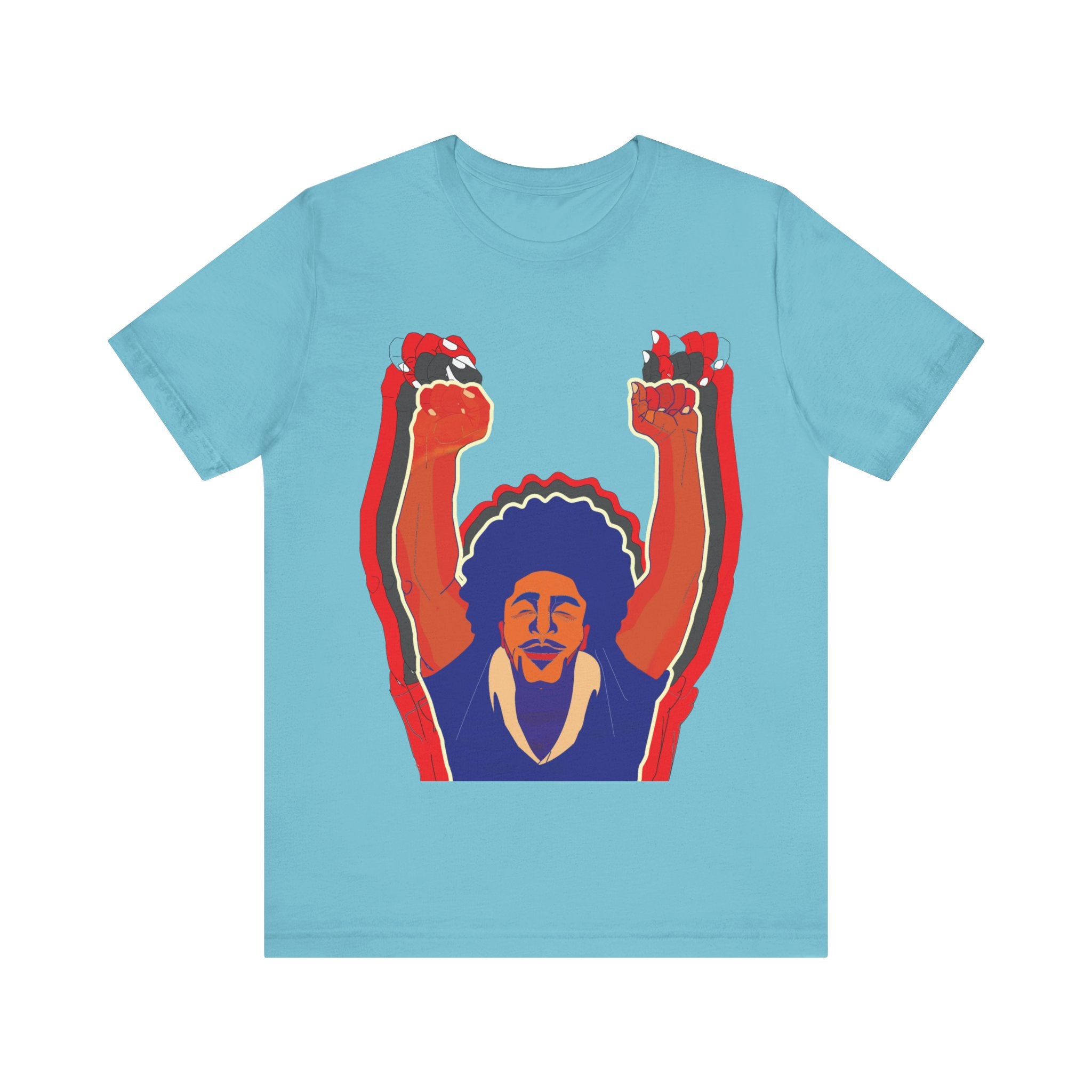 Afro Man Tripple Fist Up - Unisex Jersey Short Sleeve Tee