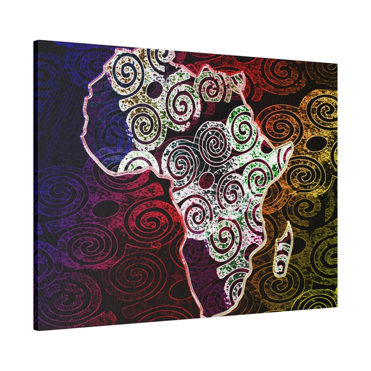 Africa Map Adorned - Matte Canvas, Stretched, 0.75&quot;