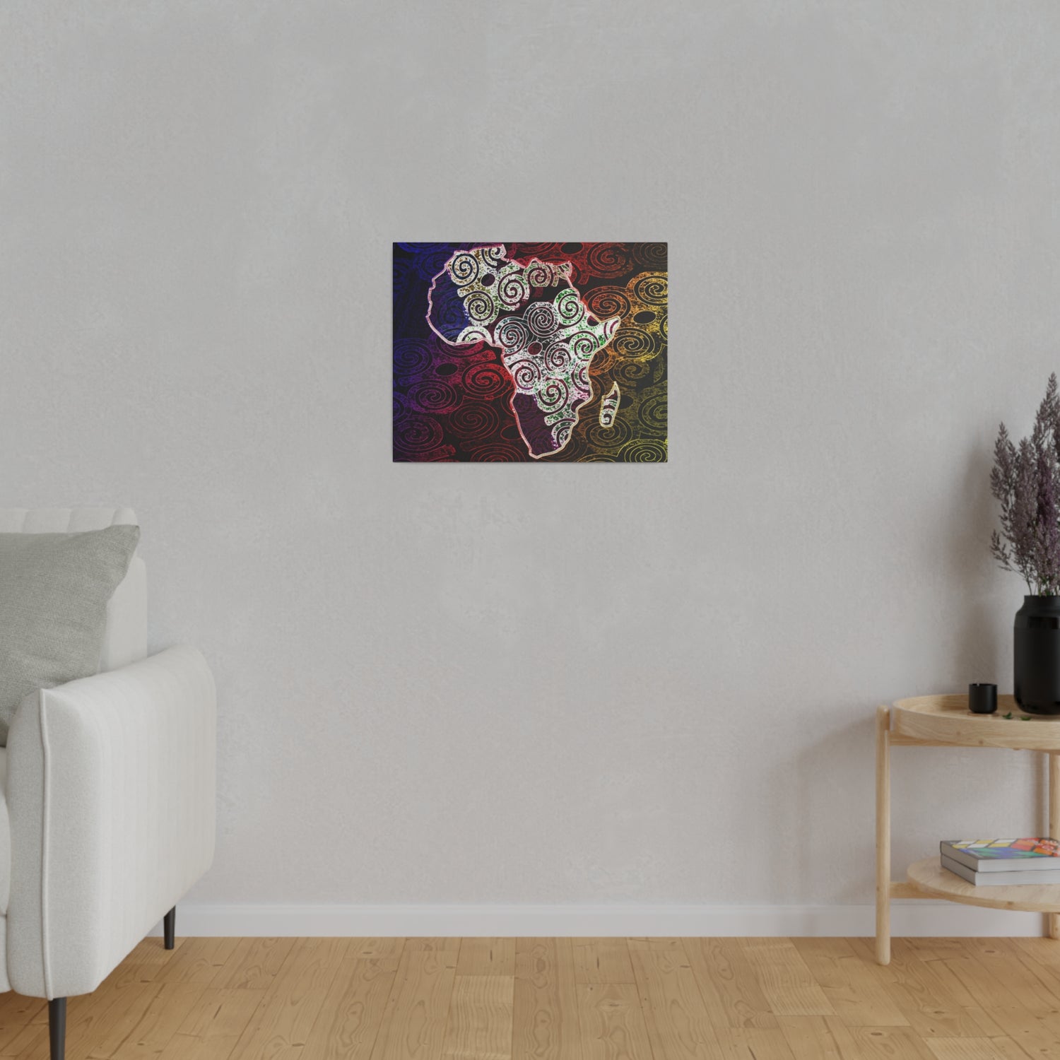 Africa Map Adorned - Matte Canvas, Stretched, 0.75&quot;