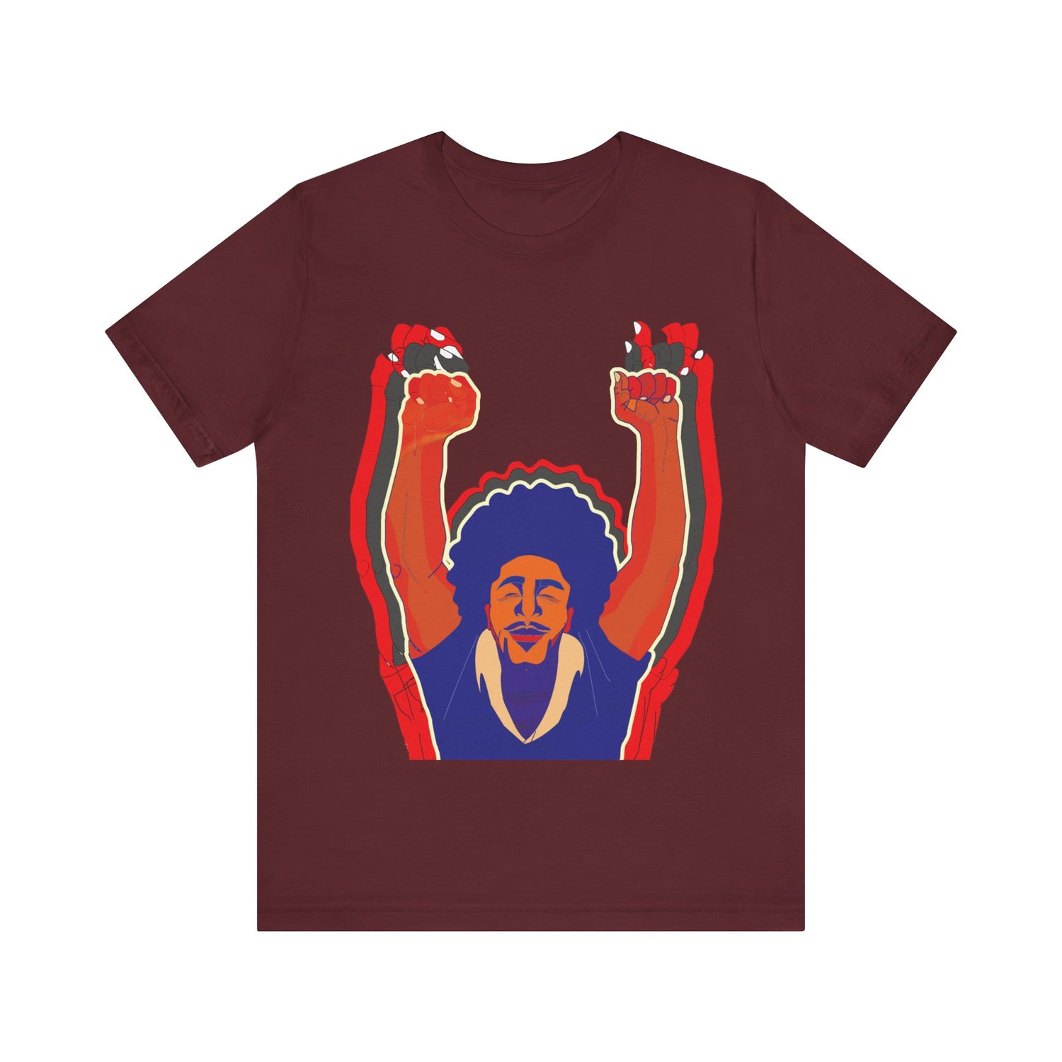 Afro Man Tripple Fist Up - Unisex Jersey Short Sleeve Tee