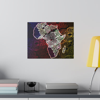 Africa Map Adorned - Matte Canvas, Stretched, 0.75&quot;