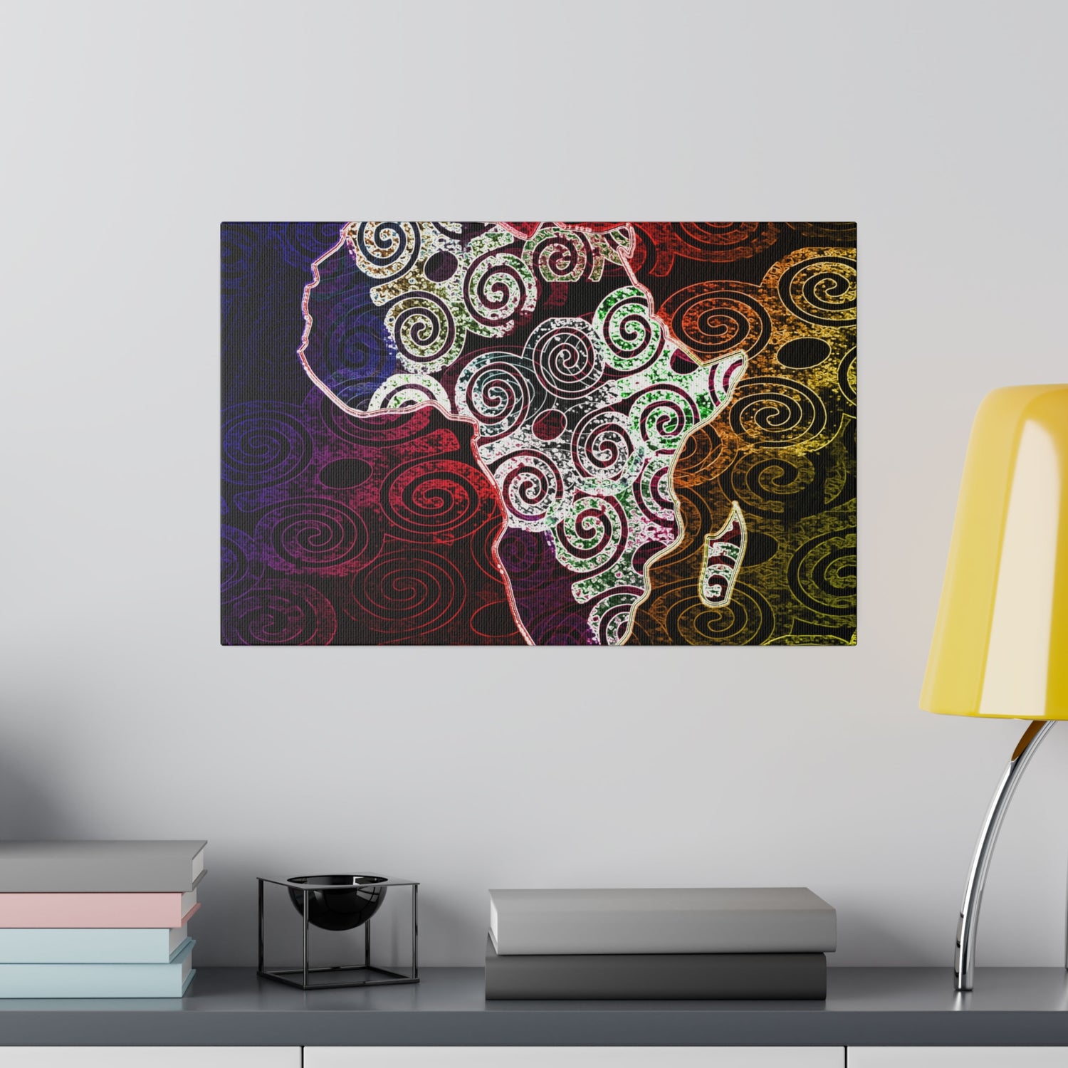 Africa Map Adorned - Matte Canvas, Stretched, 0.75&quot;