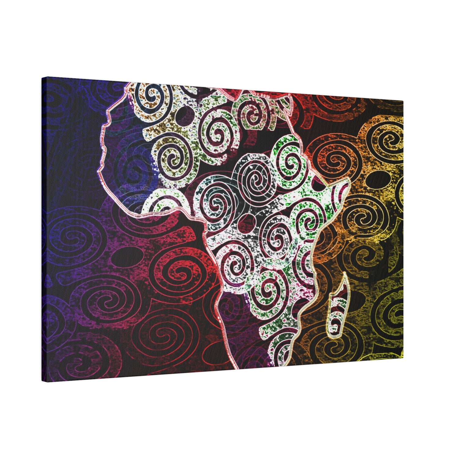 Africa Map Adorned - Matte Canvas, Stretched, 0.75&quot;