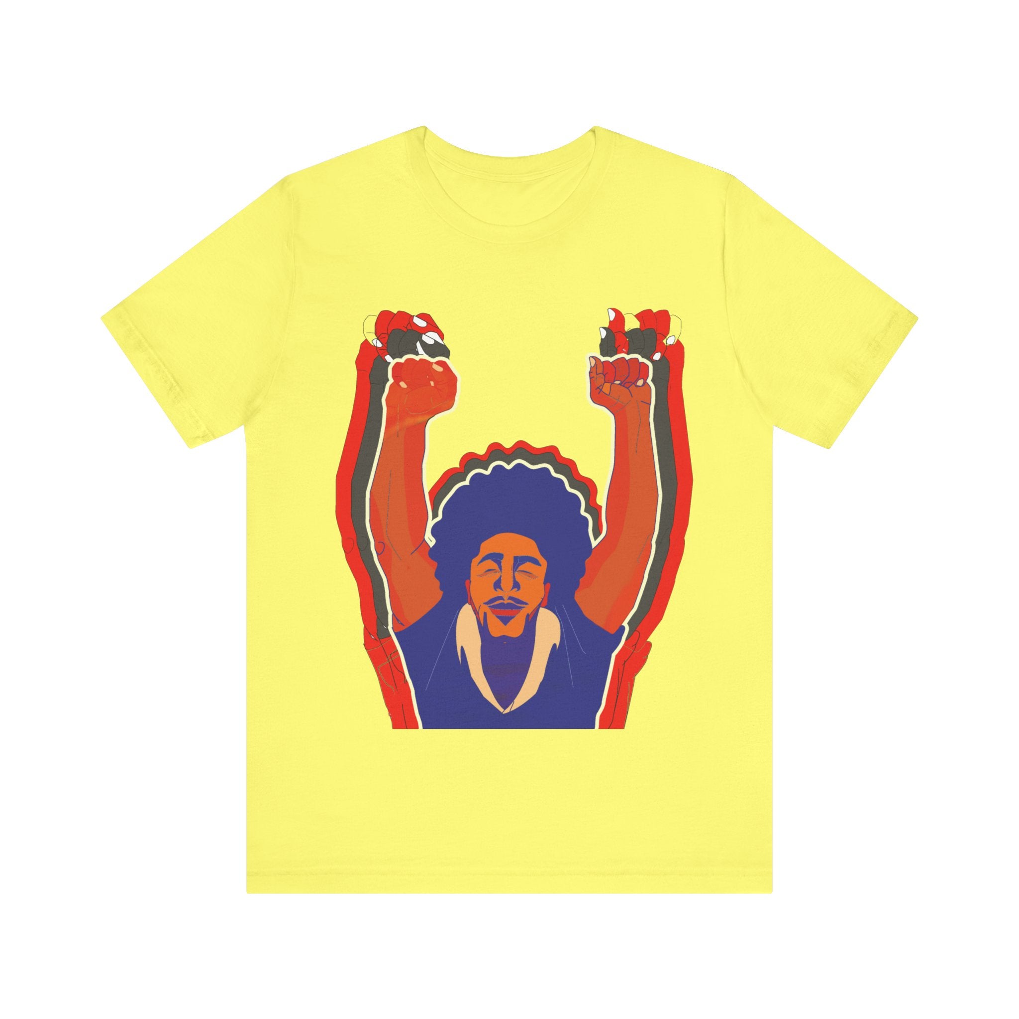 Afro Man Tripple Fist Up - Unisex Jersey Short Sleeve Tee