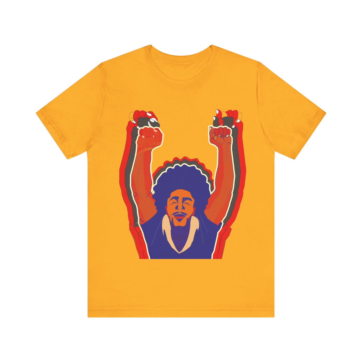 Afro Man Tripple Fist Up - Unisex Jersey Short Sleeve Tee