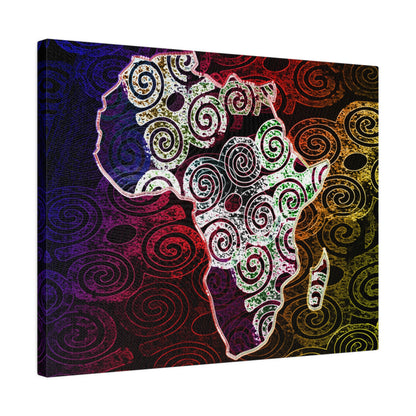 Africa Map Adorned - Matte Canvas, Stretched, 0.75&quot;