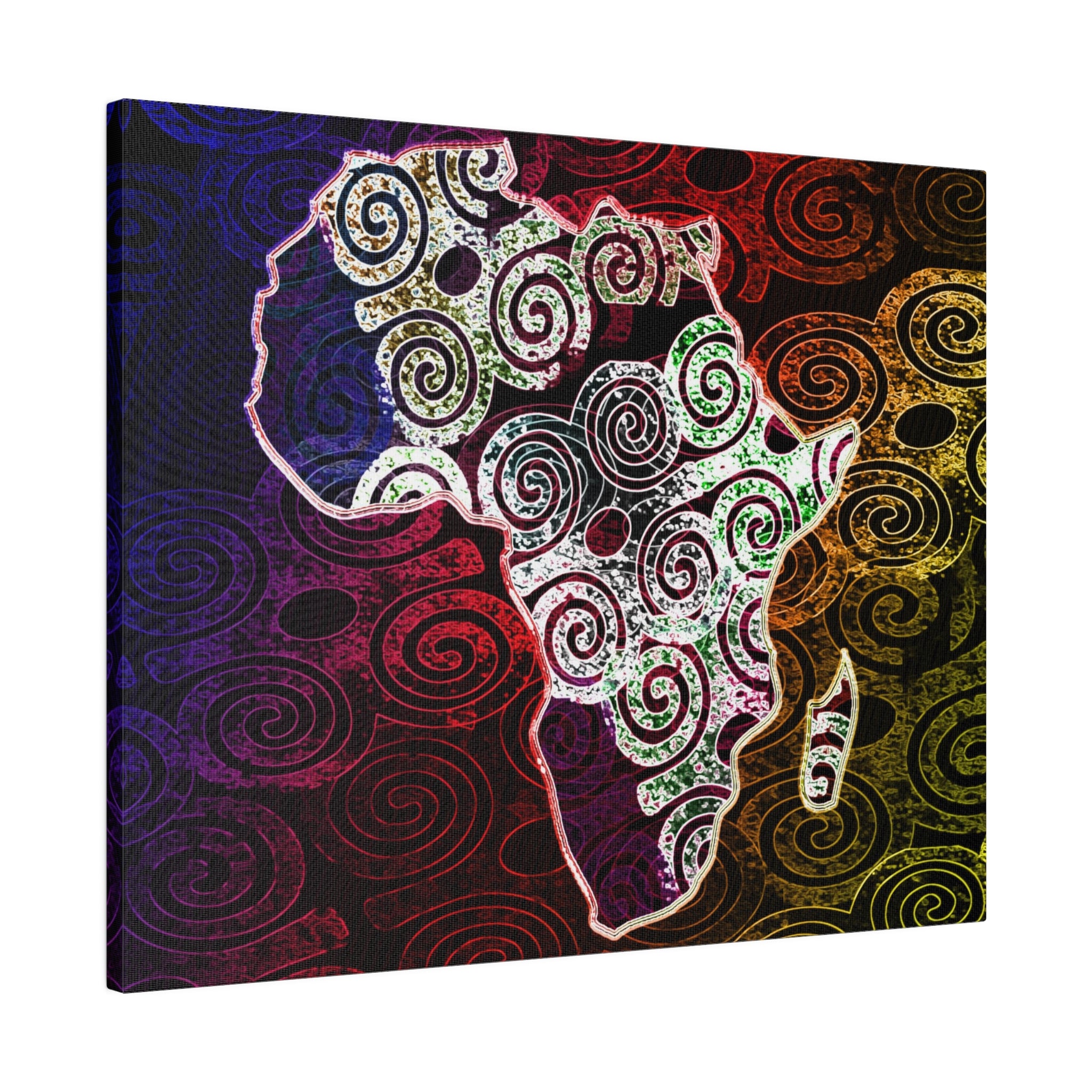 Africa Map Adorned - Matte Canvas, Stretched, 0.75&quot;