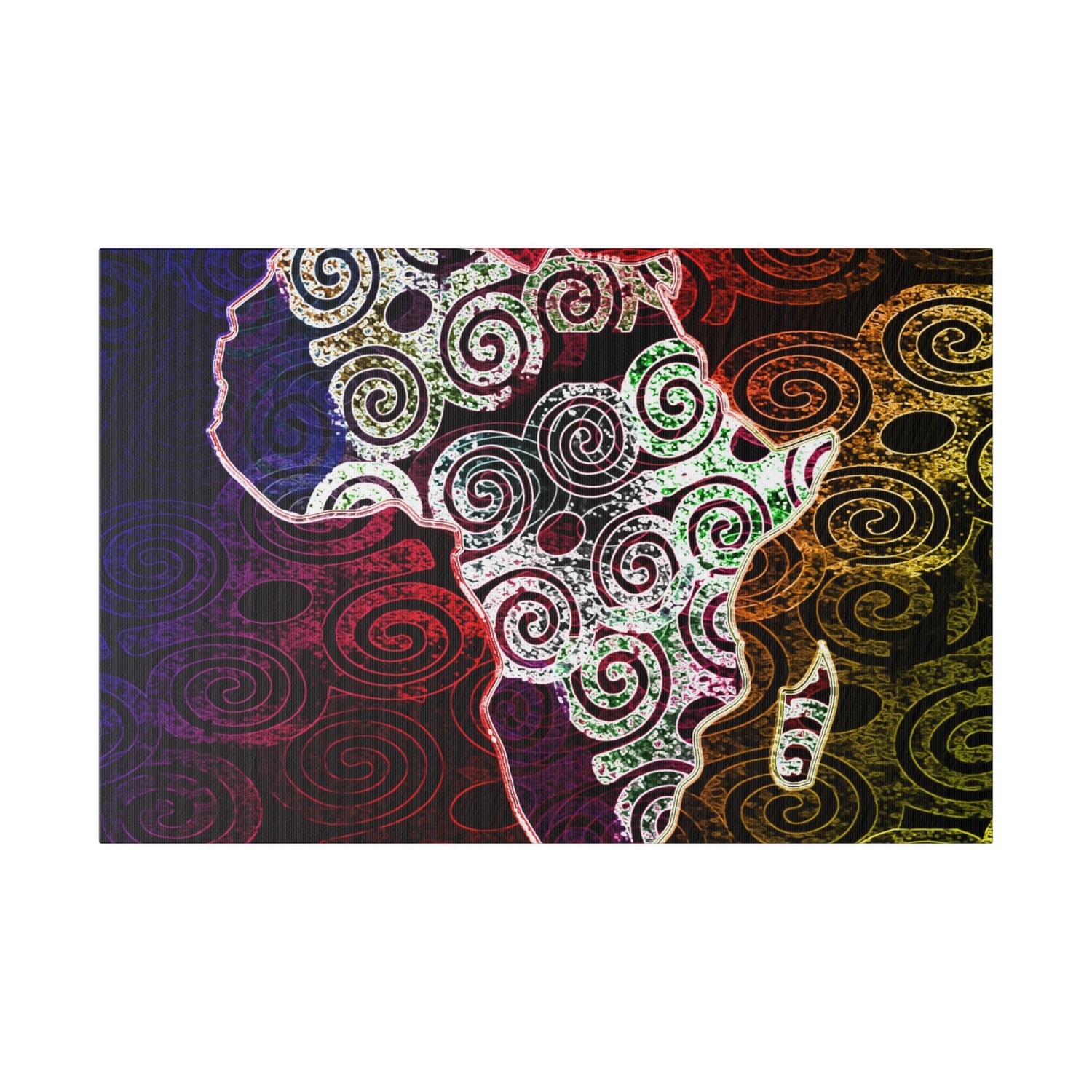 Africa Map Adorned - Matte Canvas, Stretched, 0.75&quot;