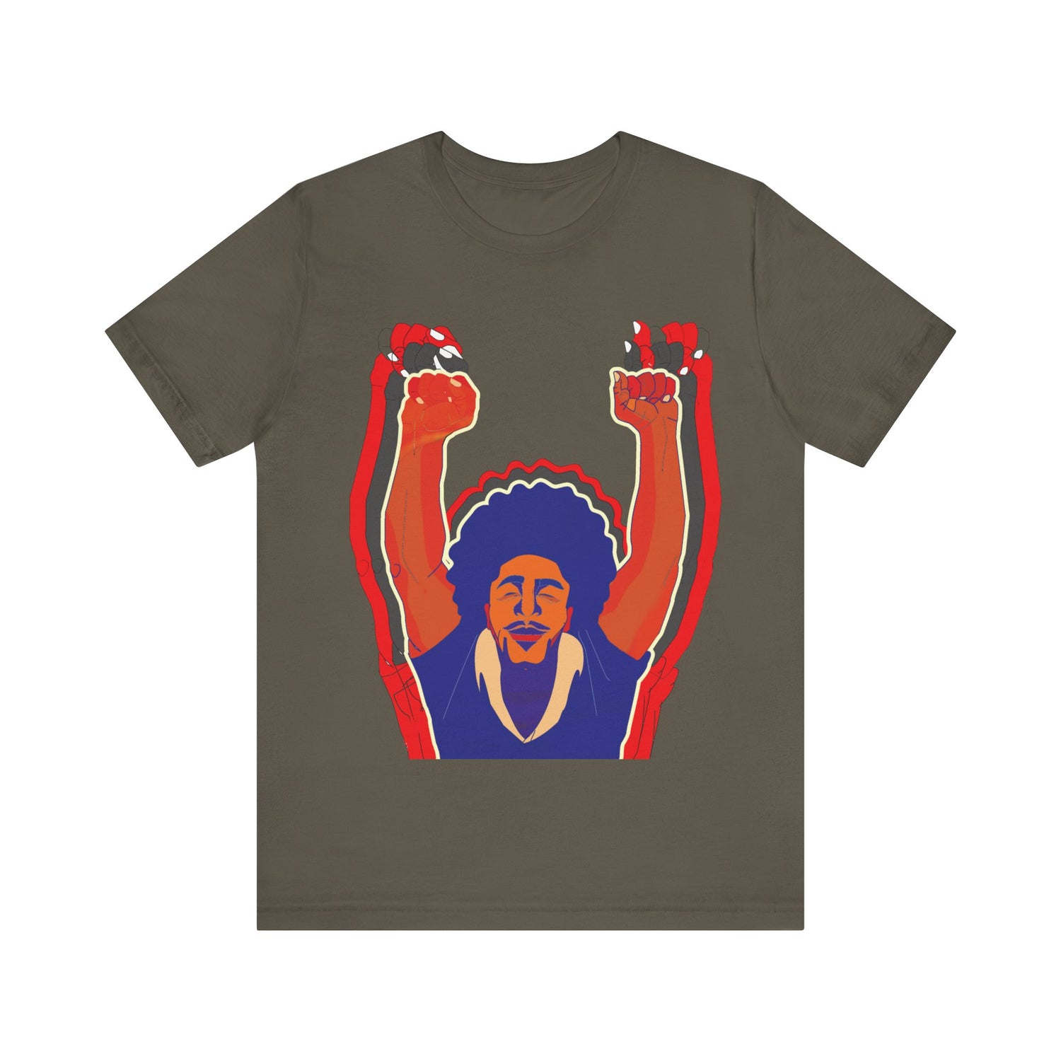 Afro Man Tripple Fist Up - Unisex Jersey Short Sleeve Tee