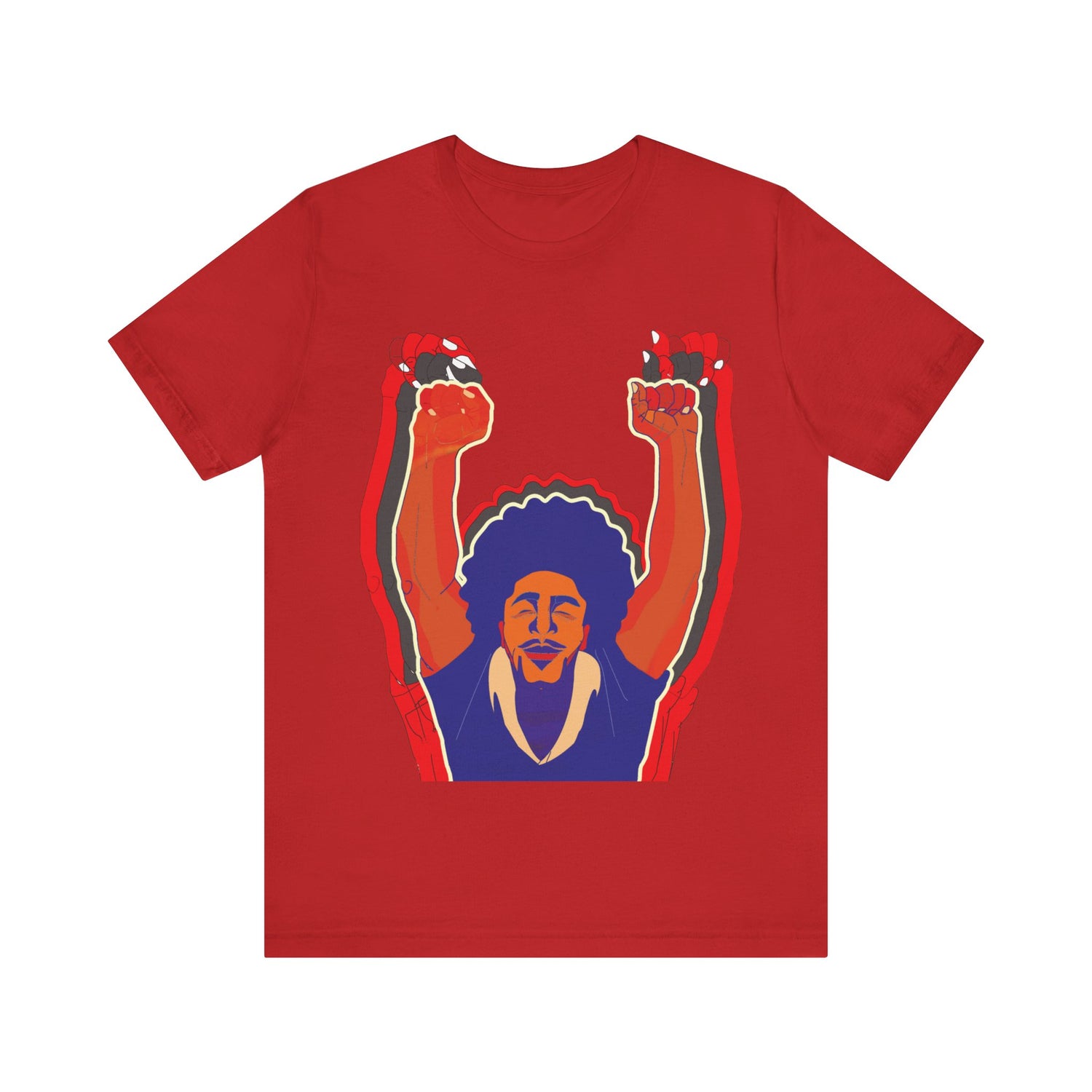 Afro Man Tripple Fist Up - Unisex Jersey Short Sleeve Tee