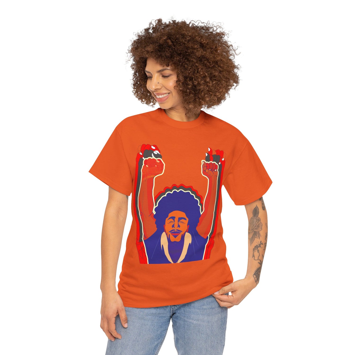 Afro Man Tripple Ace Fist Up - Unisex Heavy Cotton Tee