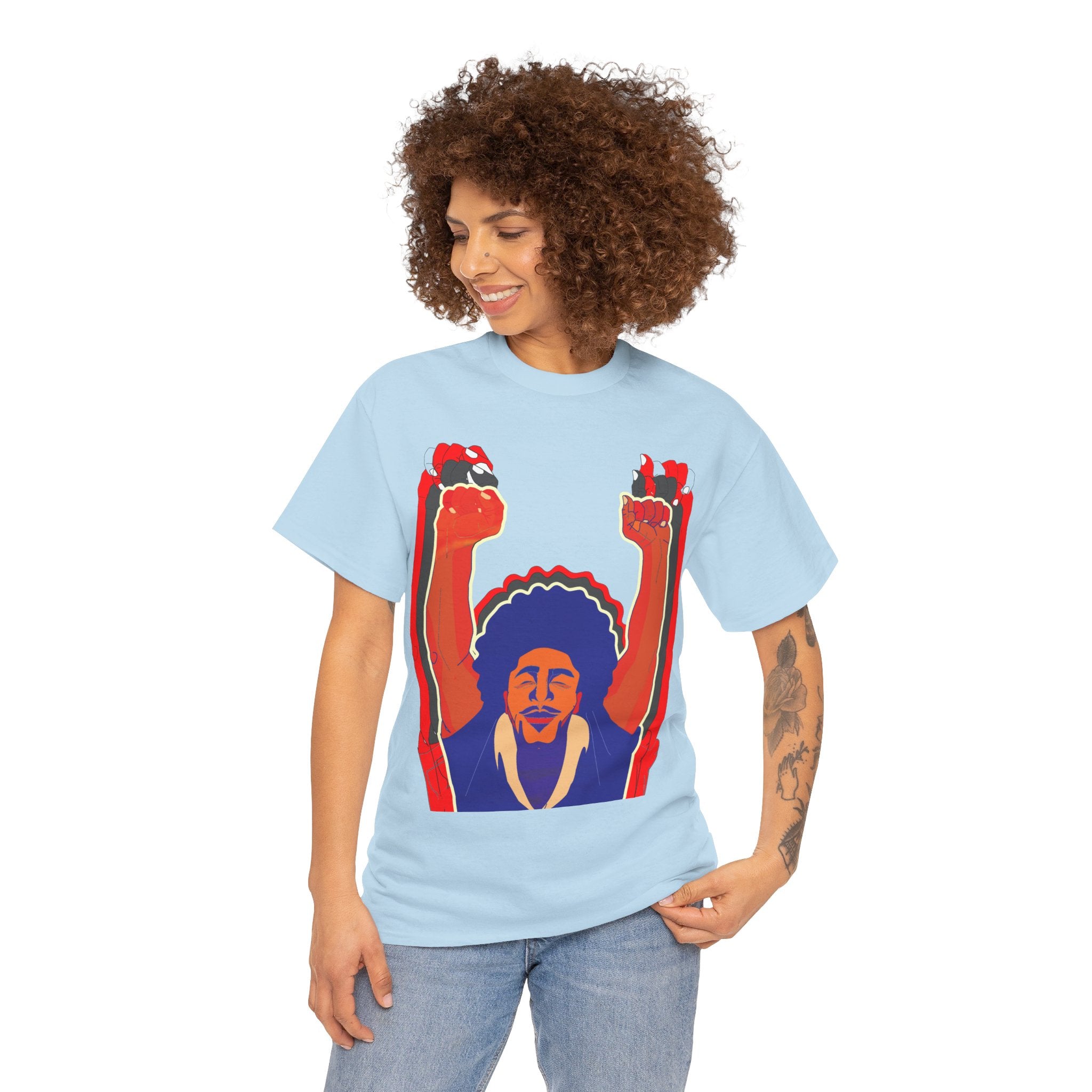 Afro Man Tripple Ace Fist Up - Unisex Heavy Cotton Tee