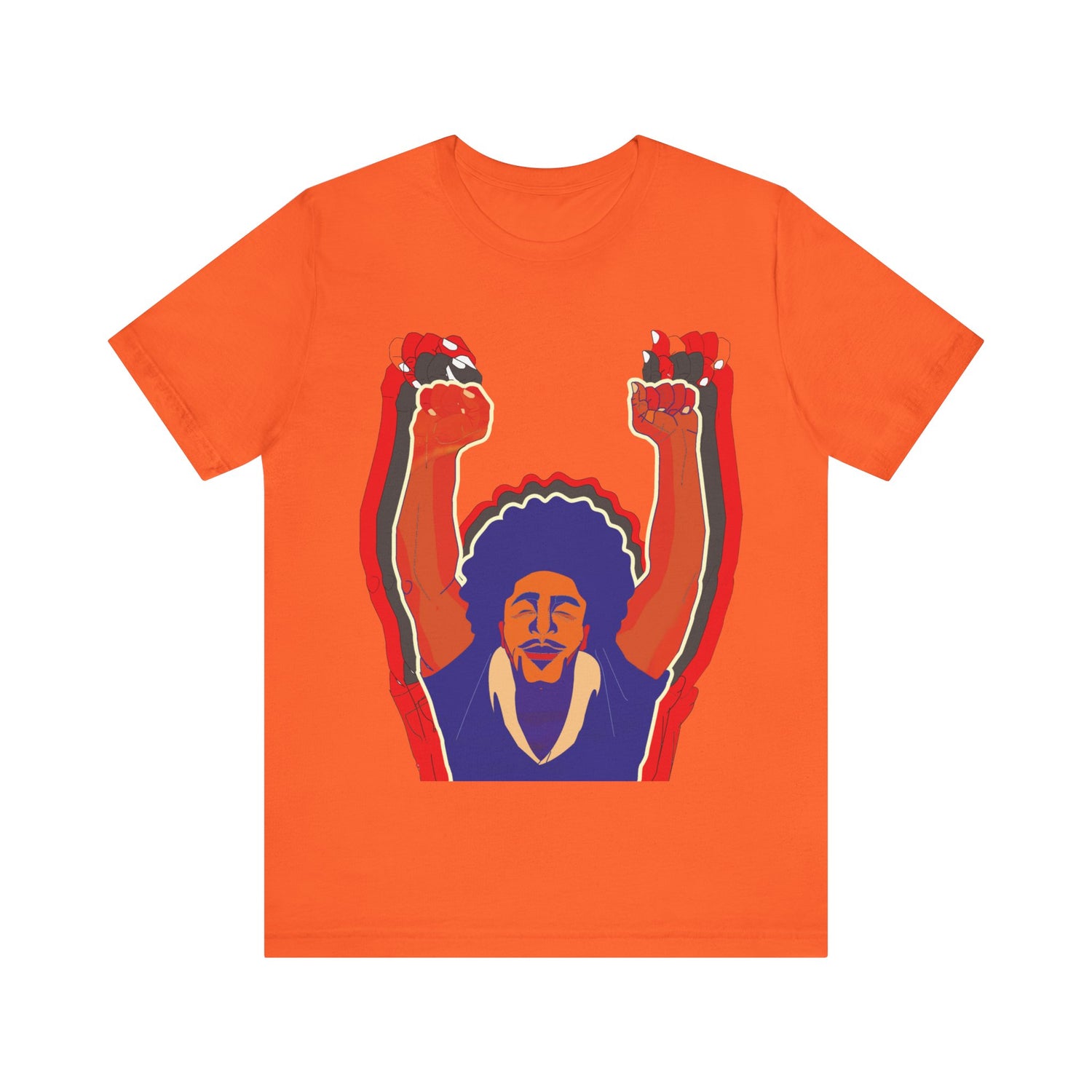 Afro Man Tripple Fist Up - Unisex Jersey Short Sleeve Tee