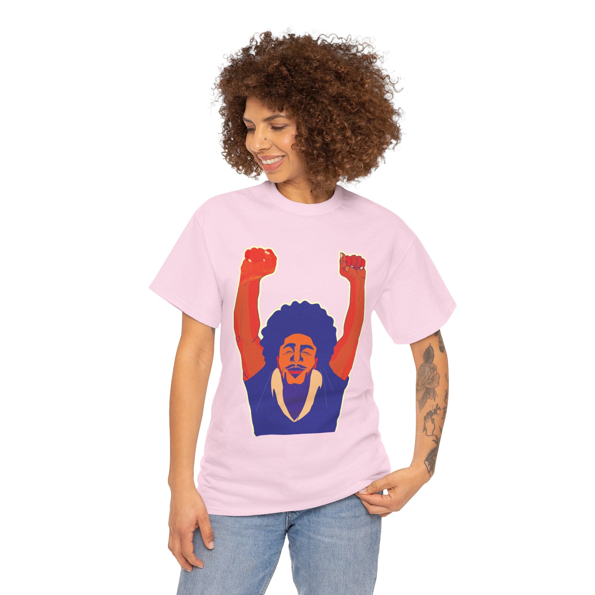 Afro Man Fist Up - Unisex Heavy Cotton Tee