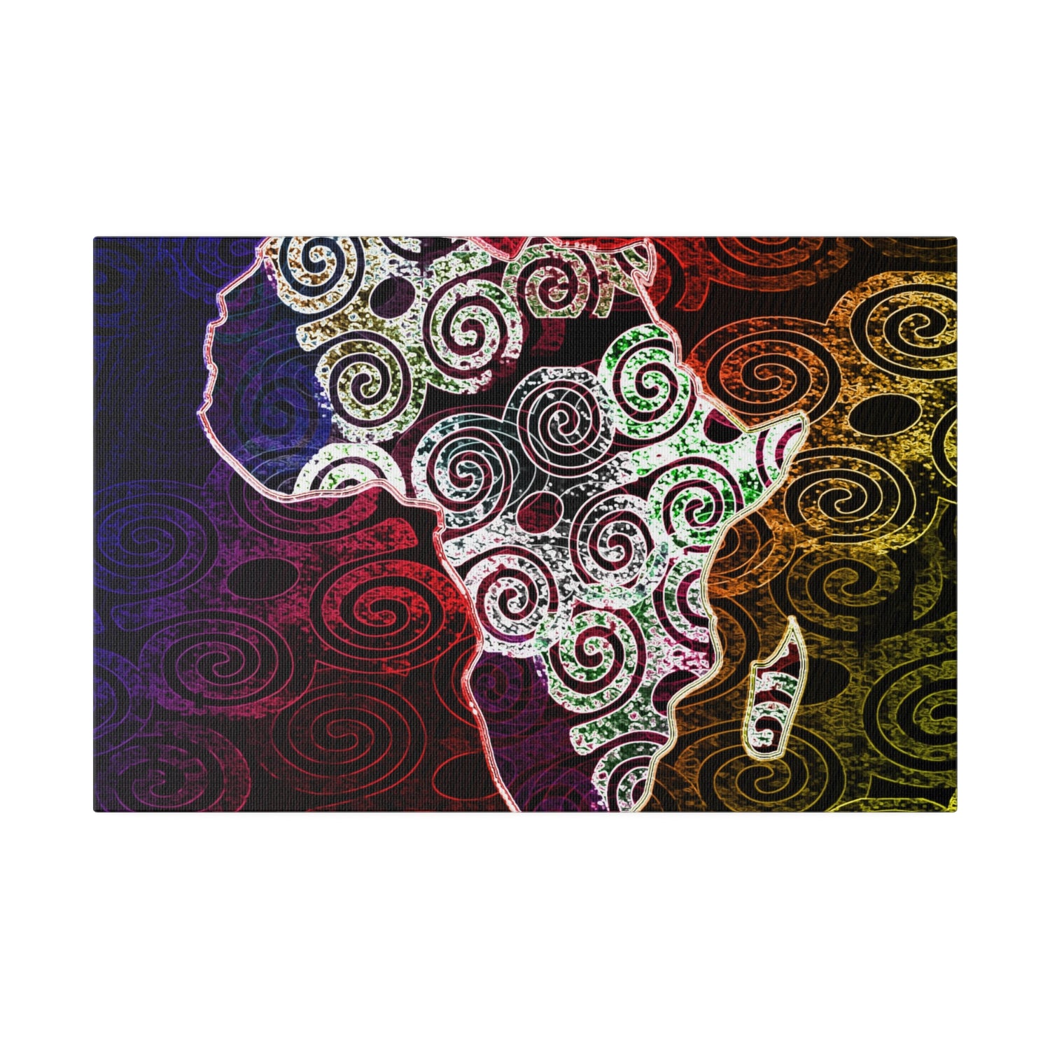 Africa Map Adorned - Matte Canvas, Stretched, 0.75&quot;