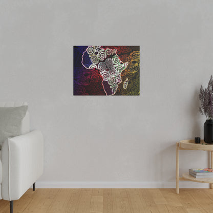 Africa Map Adorned - Matte Canvas, Stretched, 0.75&quot;