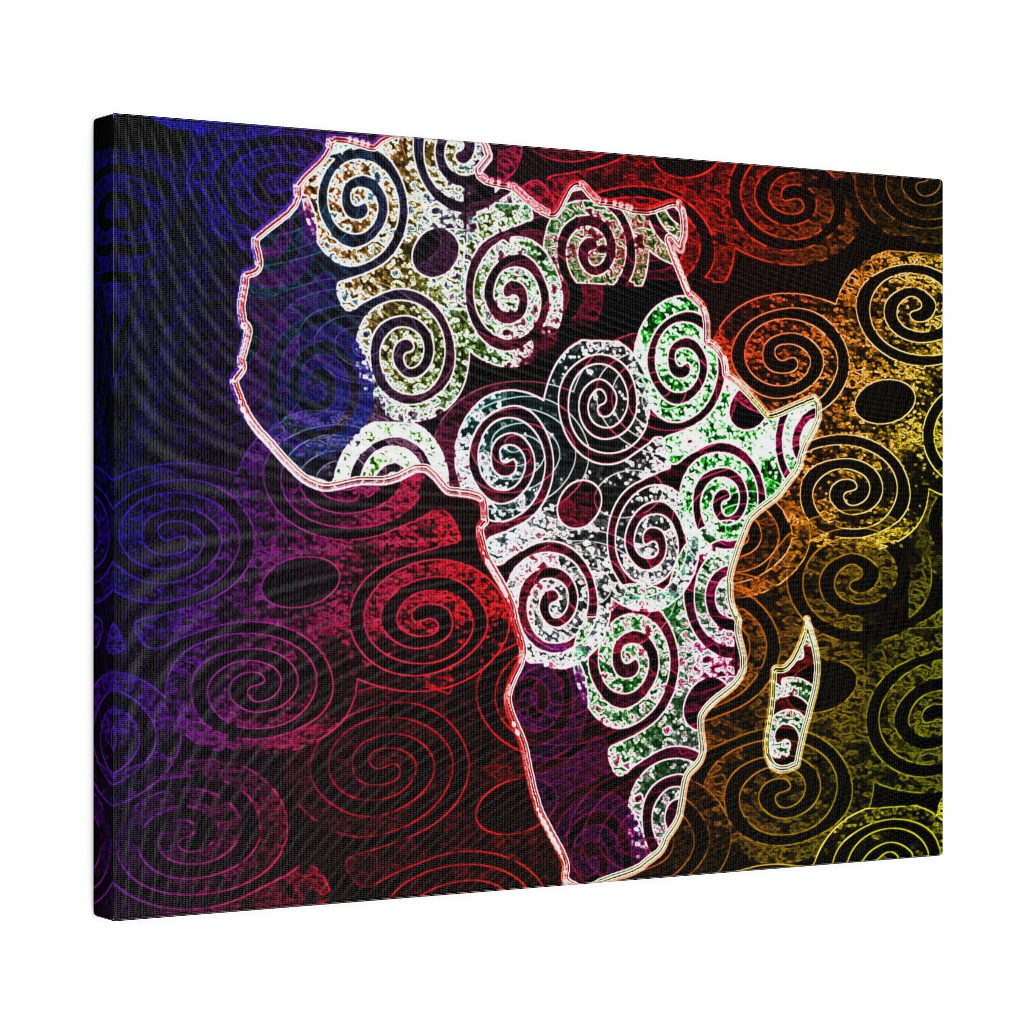 Africa Map Adorned - Matte Canvas, Stretched, 0.75&quot;