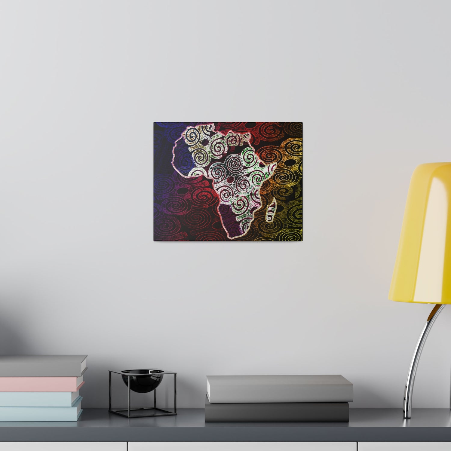 Africa Map Adorned - Matte Canvas, Stretched, 0.75&quot;