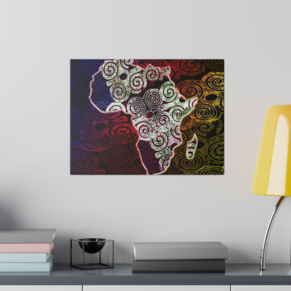 Africa Map Adorned - Matte Canvas, Stretched, 0.75&quot;