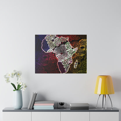 Africa Map Adorned - Matte Canvas, Stretched, 0.75&quot;