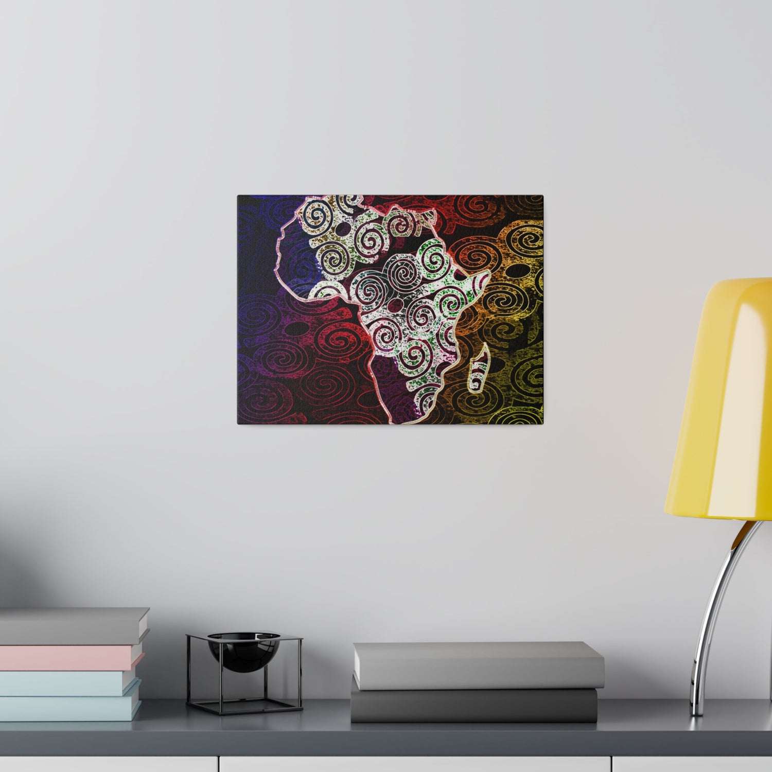 Africa Map Adorned - Matte Canvas, Stretched, 0.75&quot;