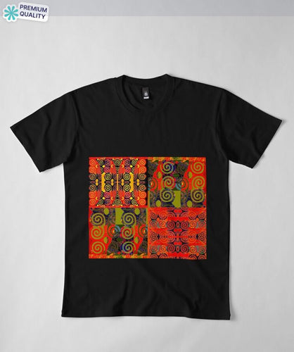 Multicolor Patch Ankara Premium T-Shirt