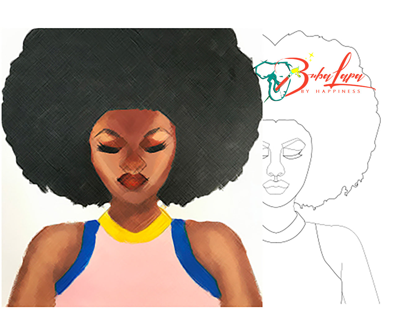 Afro Queens 8 Pack 8x10 Canvas Painting Set | Bulk Sip and Paint Pre Drawn DIY Stretched Canvas