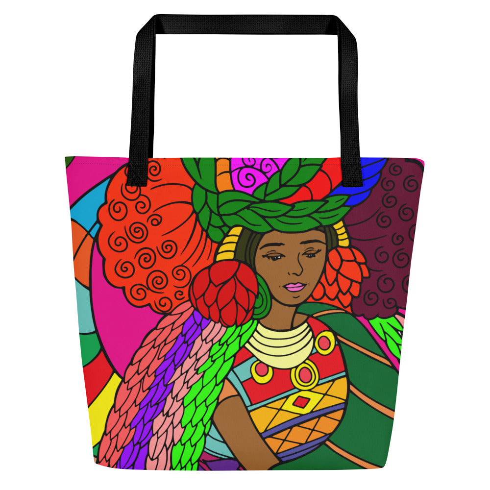 African Sisters Bubalapa All-Over Print Large Tote Bag