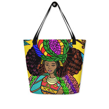 Fulani Afro Queen All-Over Print Large Tote Bag