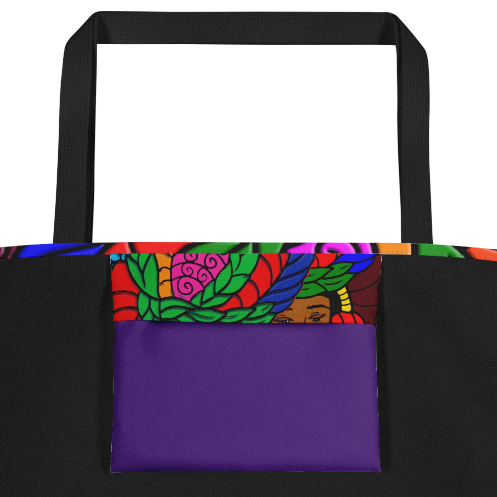 African Sisters Bubalapa All-Over Print Large Tote Bag