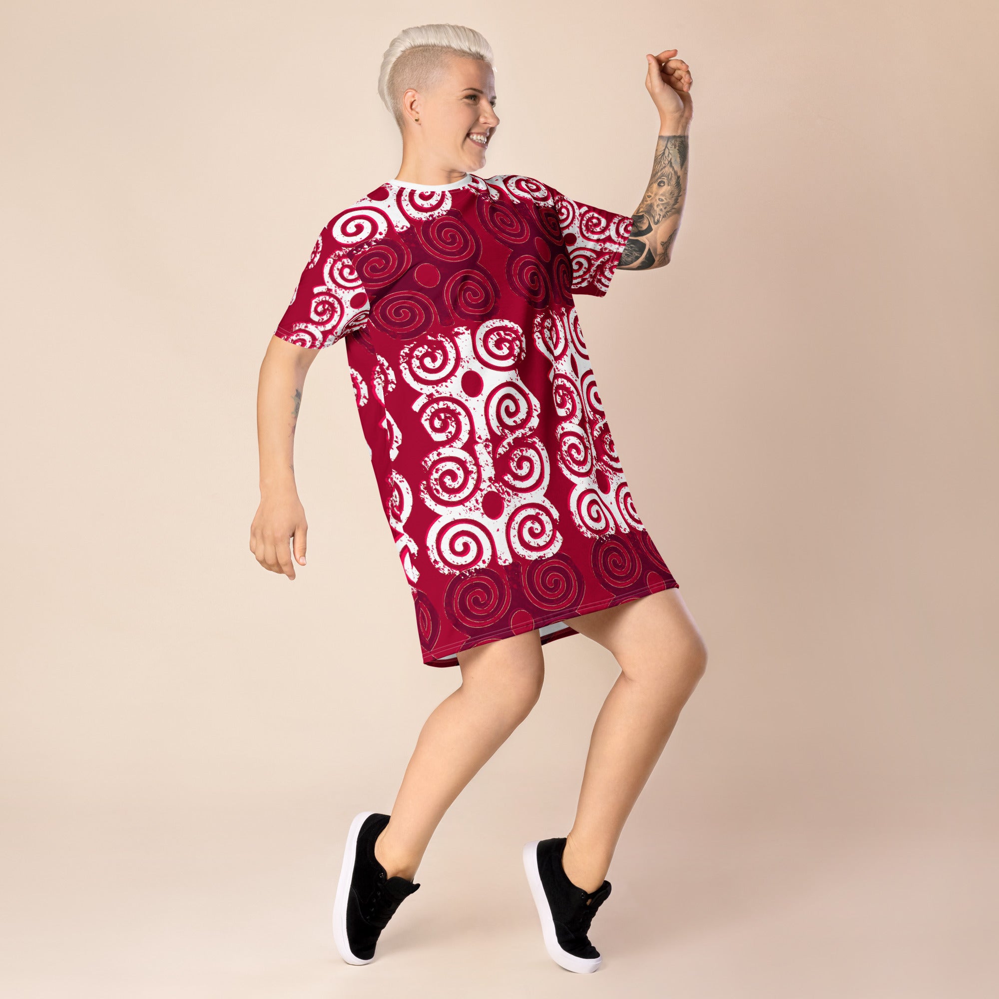 Bubalapa Spiral Batik T-shirt dress