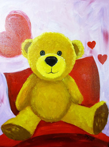 Fluffy Teddy Unpainted DIY Painting Canvas