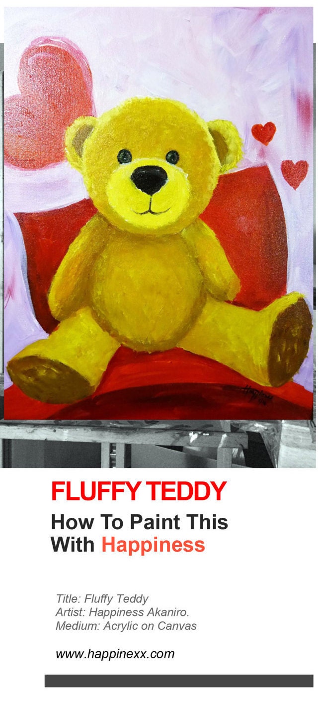 Fluffy Teddy Unpainted DIY Painting Canvas