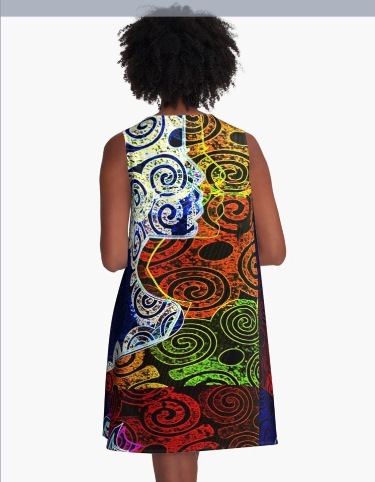 Woman Adorned Colorful - A-line Dress