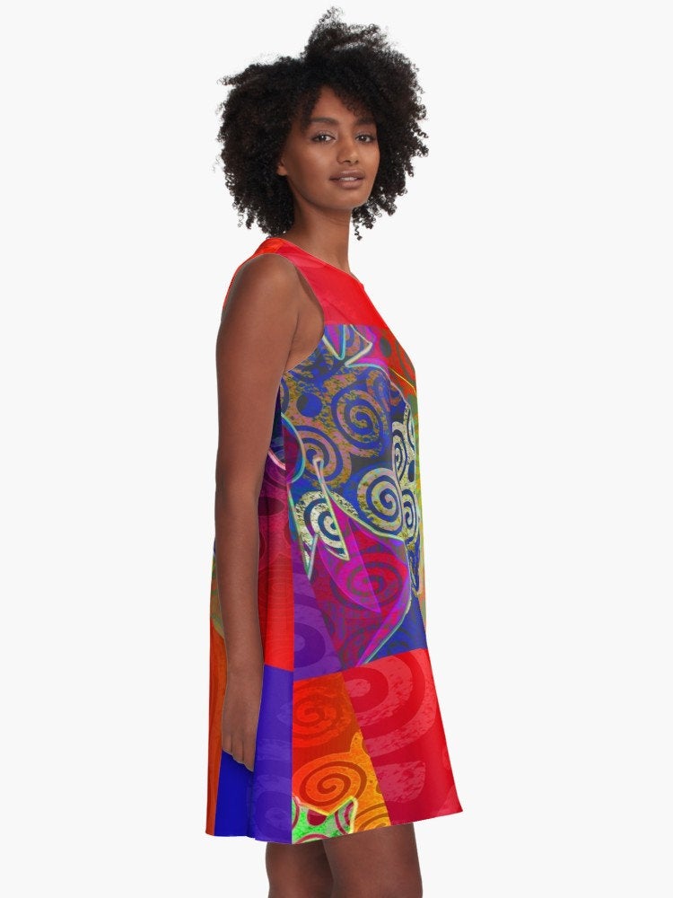 African Queen Checker A-Line Dress