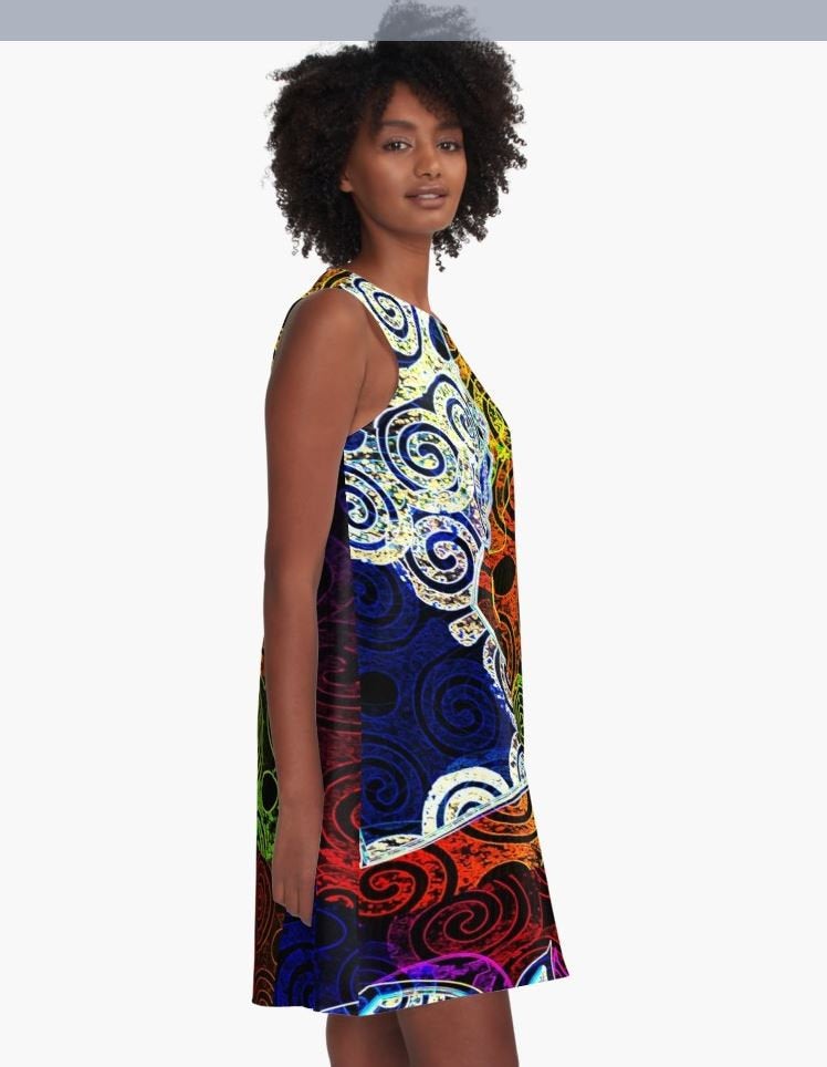 Woman Adorned Colorful - A-line Dress