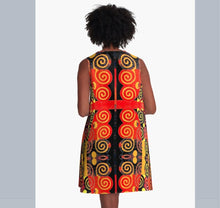 Earth Color Spirals A-Line Dress